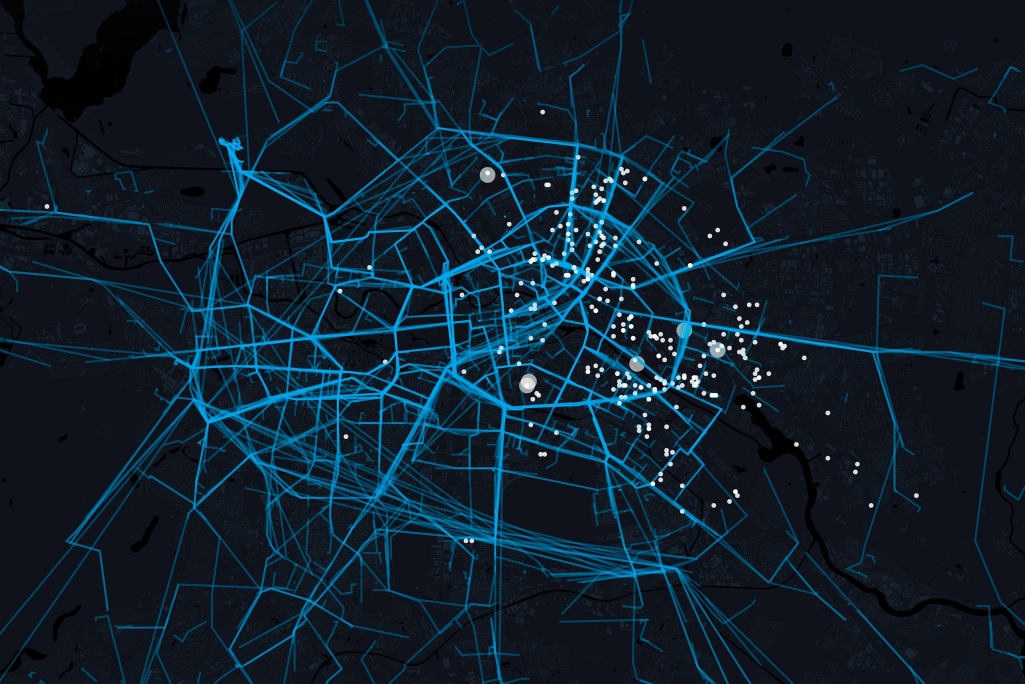Cab Rides · Visualizes taxi trips in Berlin — Jakob Flemming · Jordi Tost · Julian Braun · Lars Kreuzmann