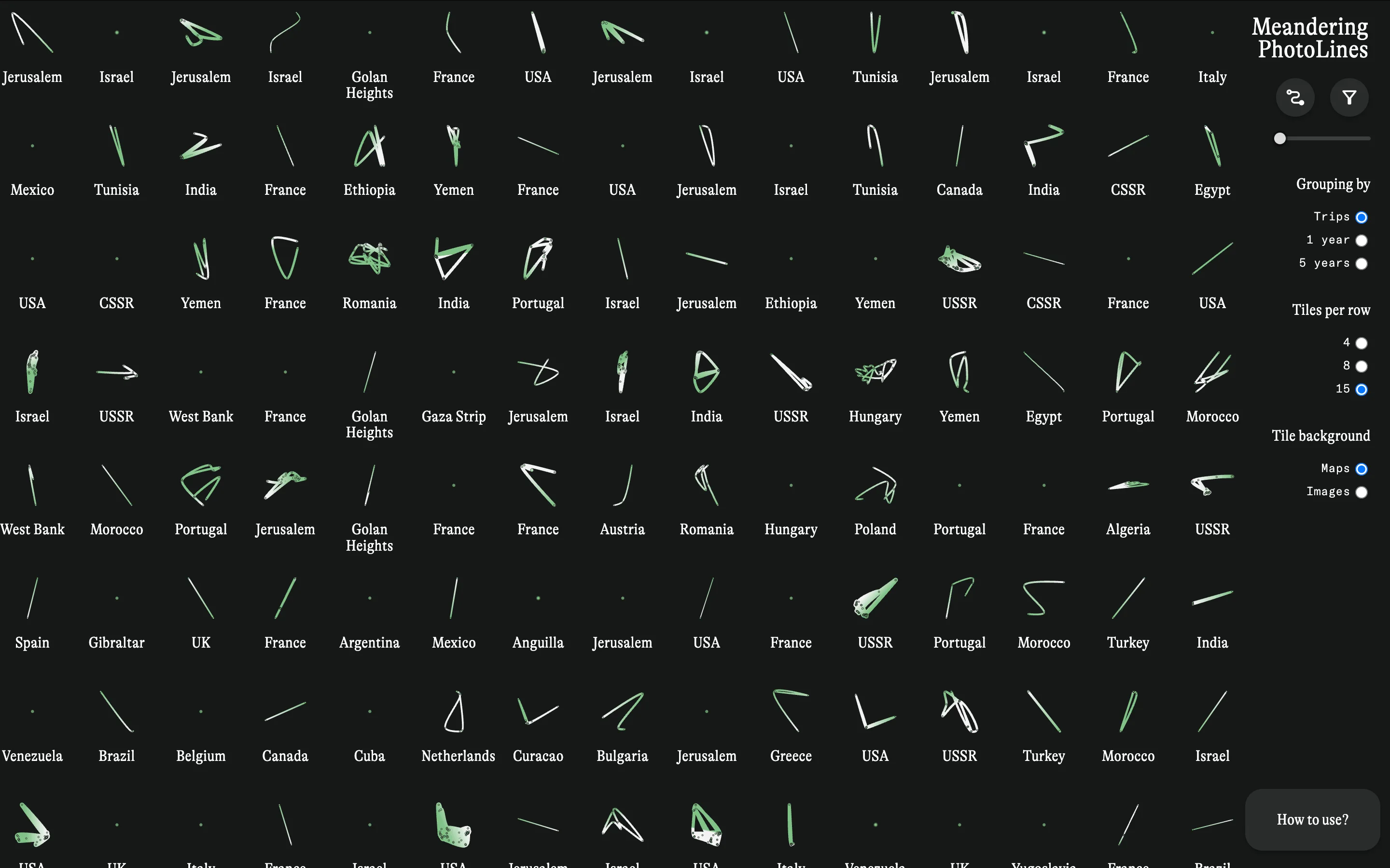Fully zoomed-out grid showing only the signatures.