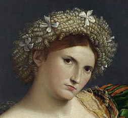 Portrait of a Woman inspired by Lucretia (Detail: Kopf), Lorenzo Lotto